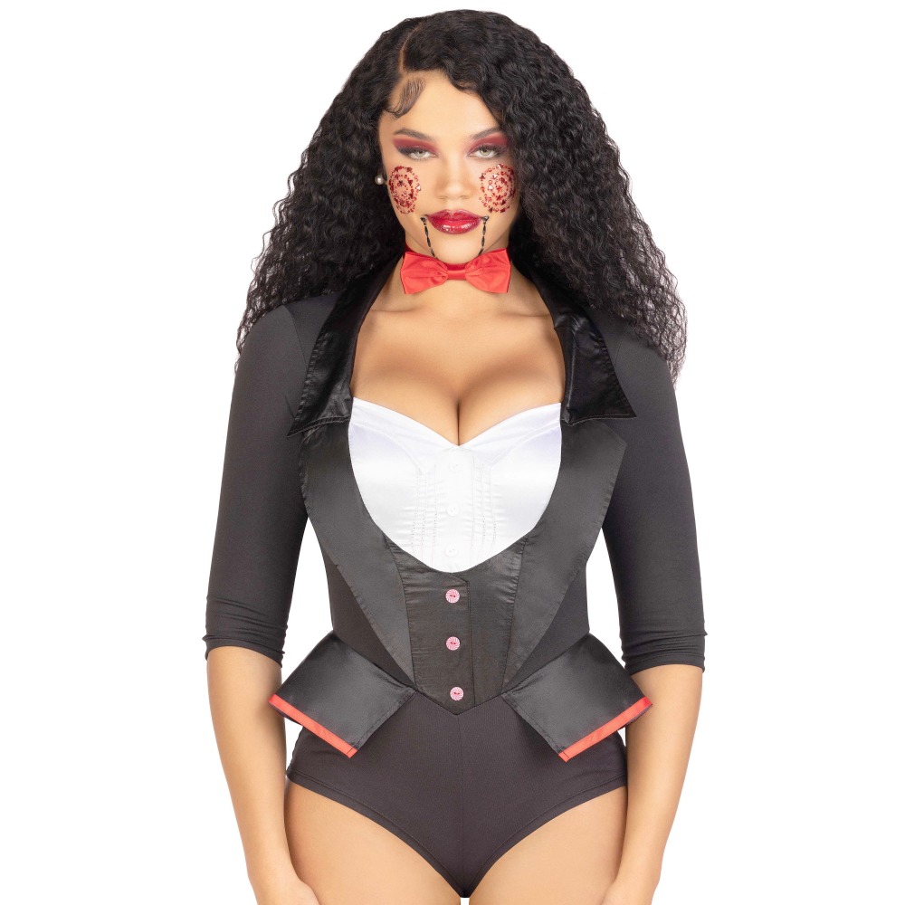 Leg Avenue - Puppet Autocollant Diamant Bijou Visage - Noir/Rouge